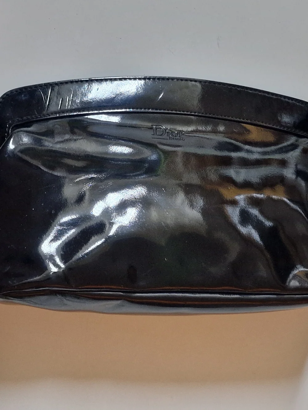 Dior Glossy Black Patent Makeup Pouch